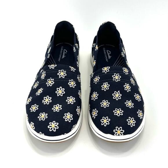 Clarks Cloudsteppers Breeze Ave Slip-On Flats/Sneaker Sz 10 W Daisy Floral Denim - Picture 4 of 16